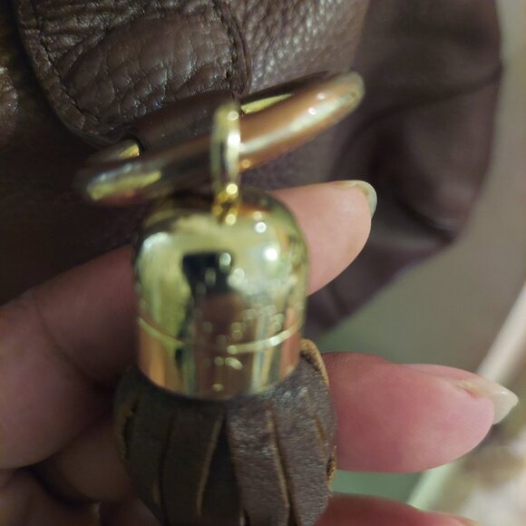 TALBOTS BROWN Pebble Leather Bucket  SHOULDER BAG - Picture 2 of 8